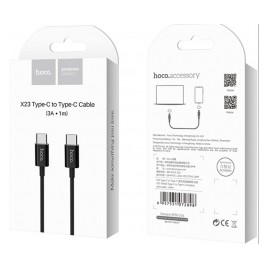 CÂBLE USB HOCO - X23 3A USB-C VERS USB-C 1M NOIR