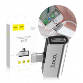 Adaptateur audio HOCO 2en1 iPhone Lightning 8 broches